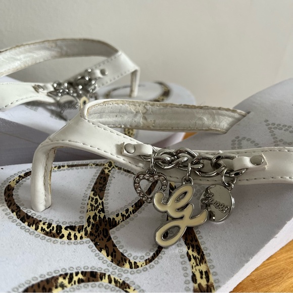 Y2K Guess Platform Wedge Flip Flops with charms - Picture 3 of 5